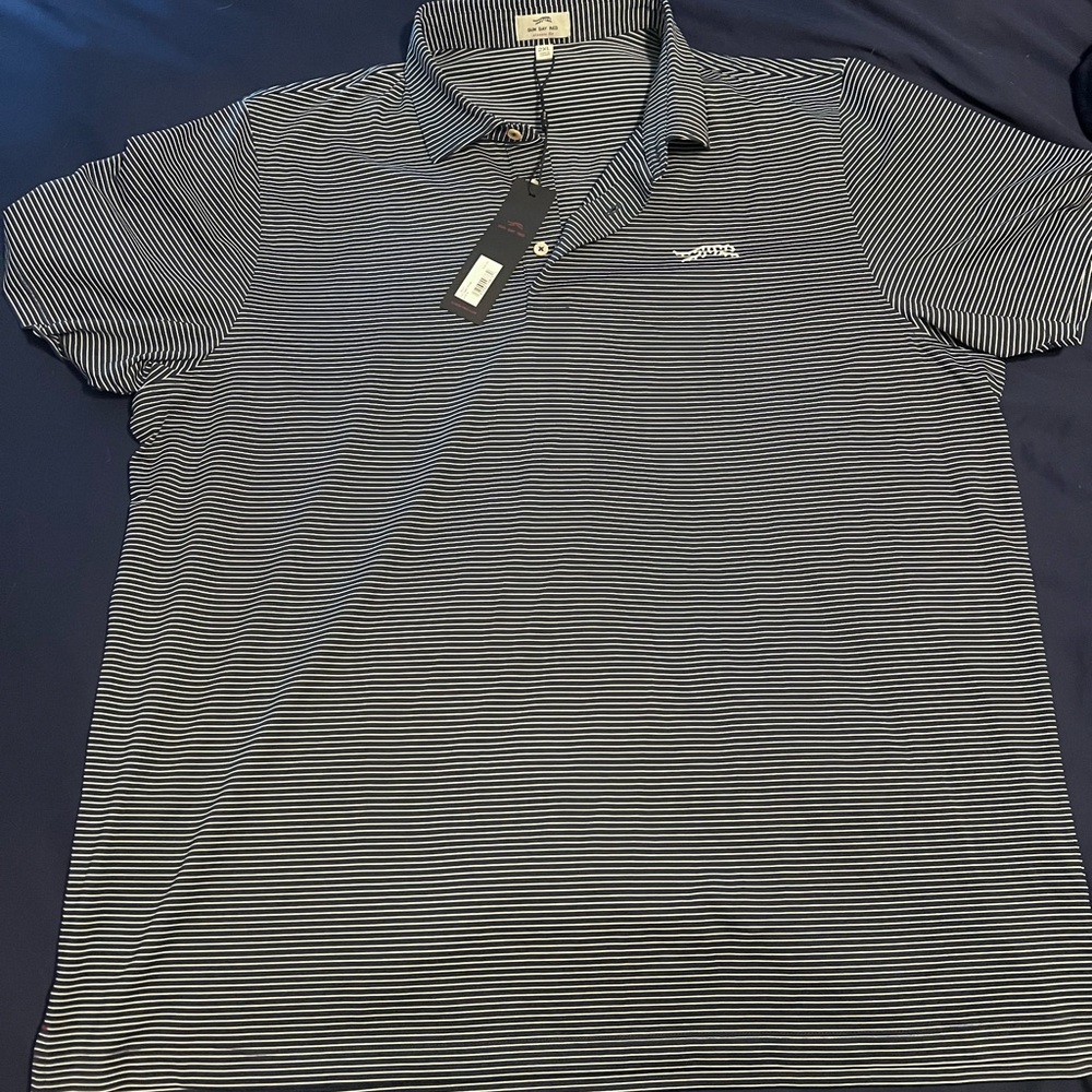 Classic Striped Polo Shirt - Navy and White